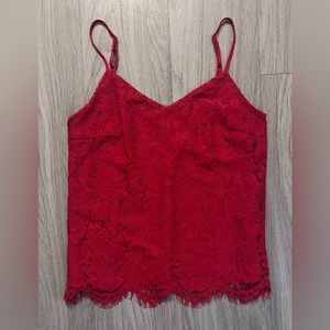 Francesca’s Mi Ami Red Lace Cami Size XS NWT